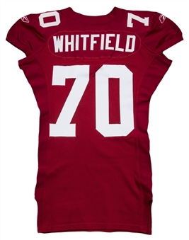 2006 Bob Whitfield Game Used New York Giants Alternate Home Red Jersey (Giants COA)